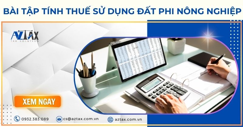 bài tập tính thuế sử dụng đất phi nông nghiệp