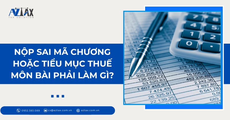Nộp sai mã chương hoặc tiểu mục thuế môn bài phải làm gì?