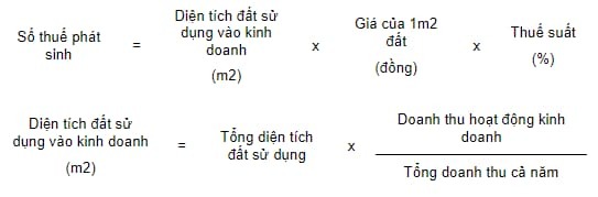 Công thức tính thuế sử dụng đất phi nông nghiệp