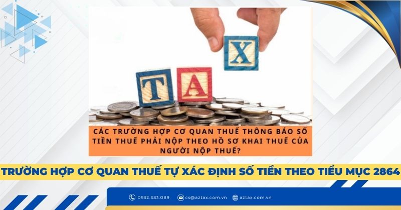 Trường hợp cơ quan thuế tự xác định số tiền theo tiểu mục 2864