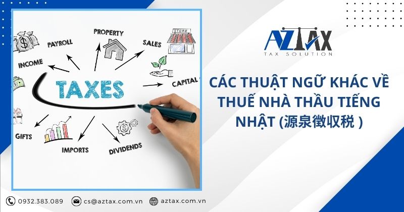 Các thuật ngữ khác về thuế nhà thầu tiếng nhật