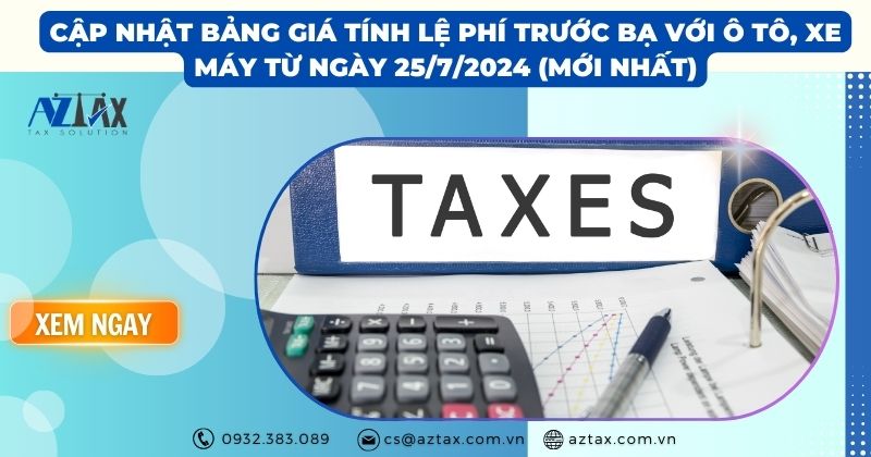Bảng giá tính lệ phí trước bạ với ô tô, xe máy mới nhất