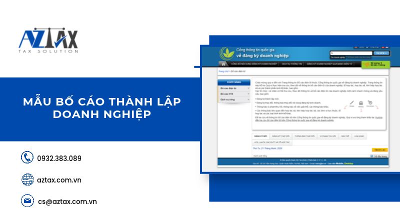 Nội dung cần có trong mẫu bố cáo thành lập doanh nghiệp
