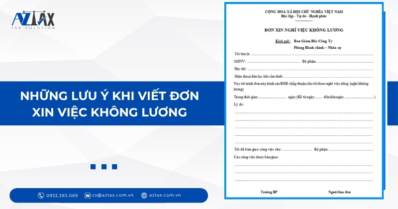 Những lưu ý khi viết đơn xin việc không lương