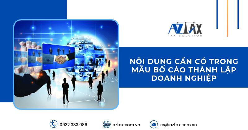 Nội dung cần có trong mẫu bố cáo thành lập doanh nghiệp