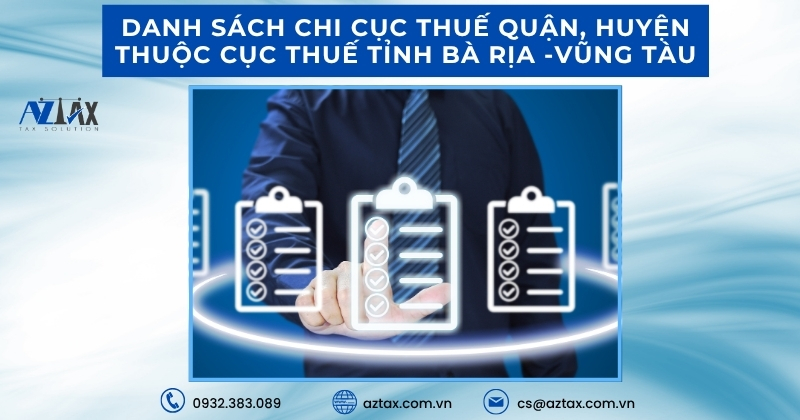Danh sách Chi cục Thuế thuộc Cục Thuế tỉnh Bà Rịa, Vũng Tàu