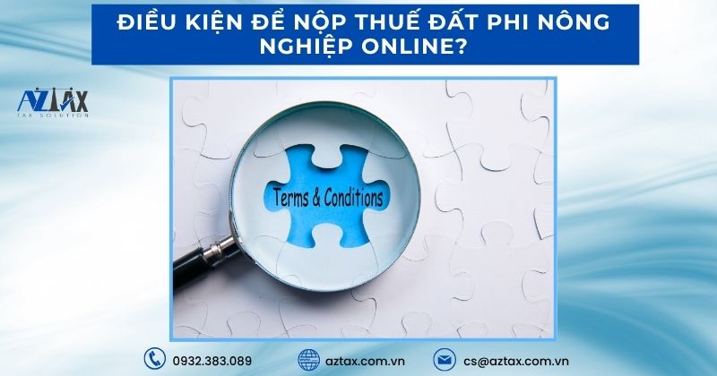 Điều kiện để nộp thuế đất phi nông nghiệp online