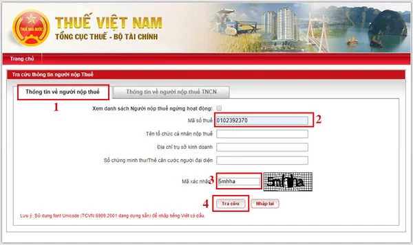 Tra cứu mã chương nộp thuế