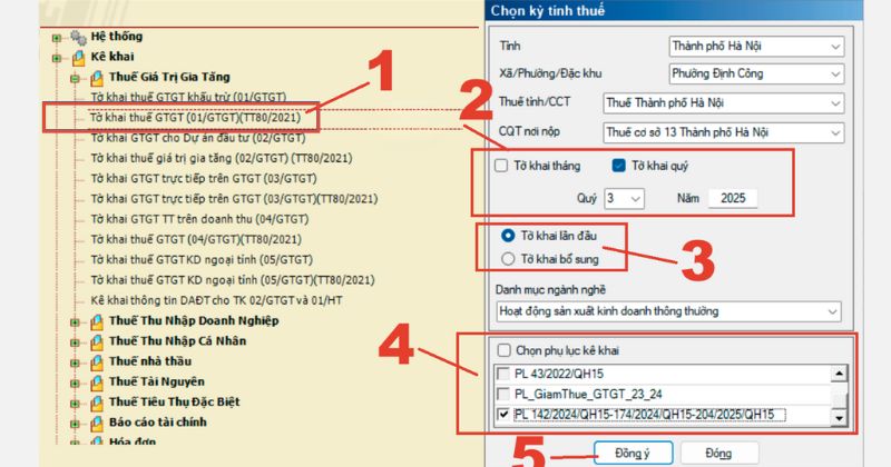 Cách lập tờ khai GTGT mẫu 01GTGT trên phần mềm HTKK