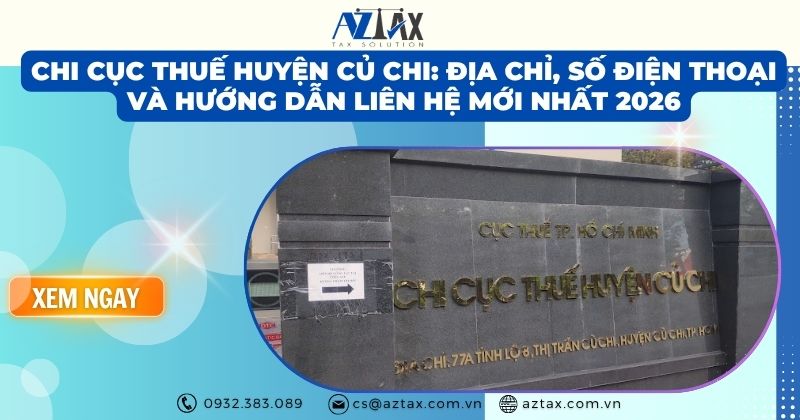 Danh bạ Chi Cục Thuế Huyện Củ Chi năm 2026