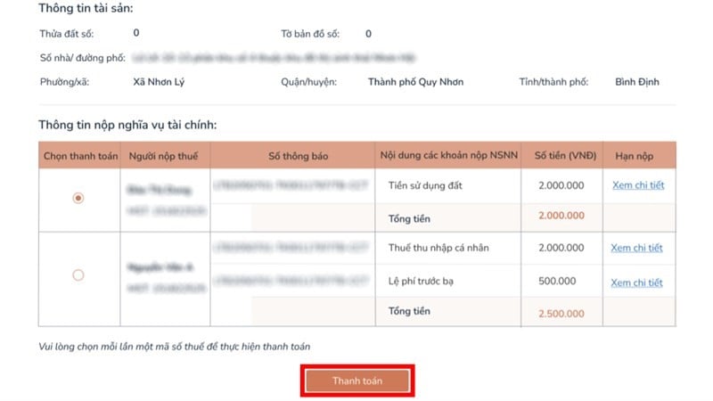 Bạn kiểm tra kỹ, sau đó hãy nhận chọn “Thanh toán”