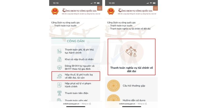 Bước 2: Thanh toán nghĩa vụ về tài chính đất đai