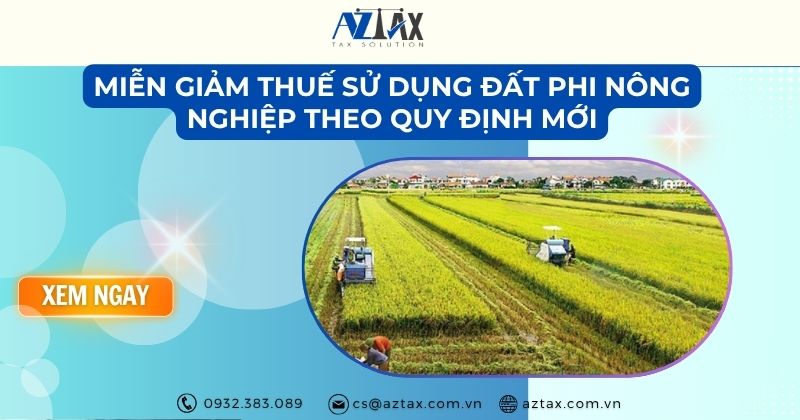 Miễn giảm thuế sử dụng đất phi nông nghiệp theo quy định mới
