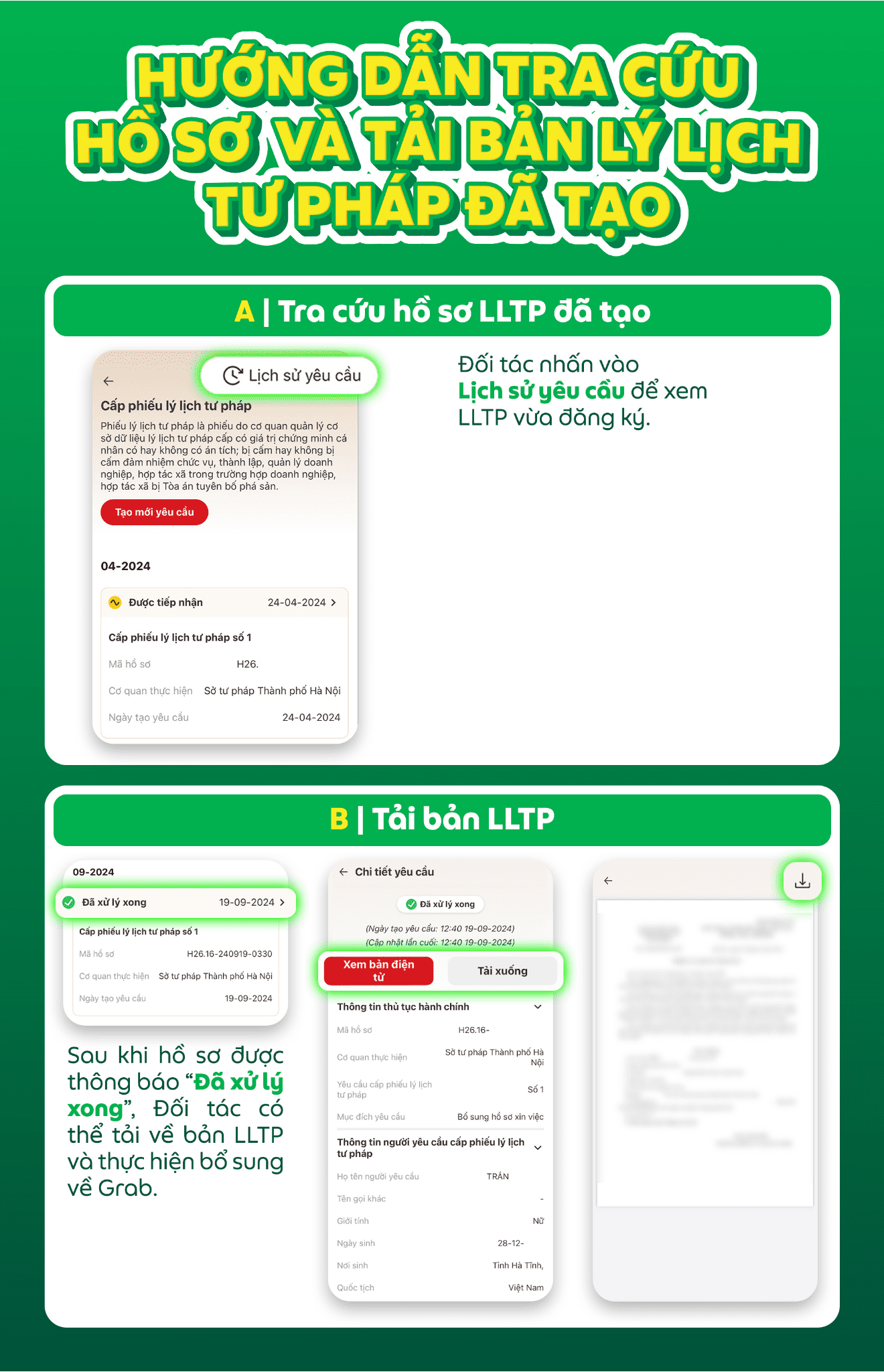 Cách tra cứu hồ sơ và tải bản Lý lịch tư pháp