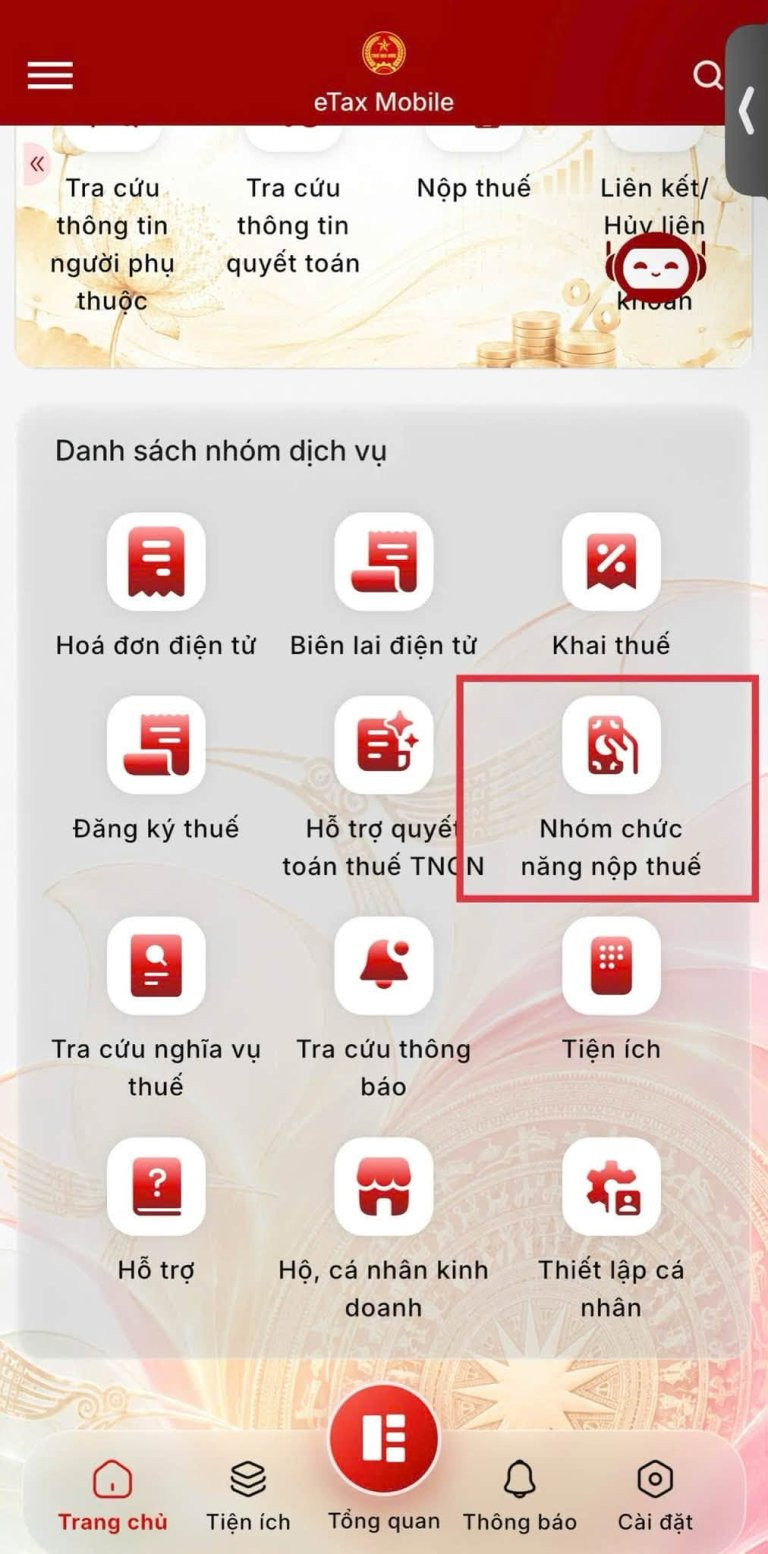 Bước 1: Đăng nhập eTax Mobile