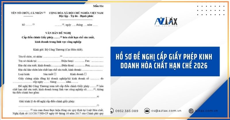 Điều kiện cấp Giấy phép kinh doanh hóa chất hạn chế 2026