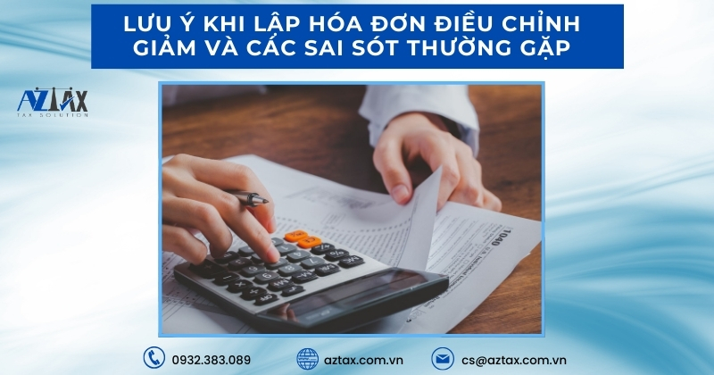 Lưu ý khi lập hóa đơn điều chỉnh giảm và các sai sót thường gặp