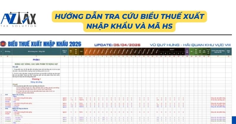 Mẫu biểu thuế xuất nhập khẩu 2026