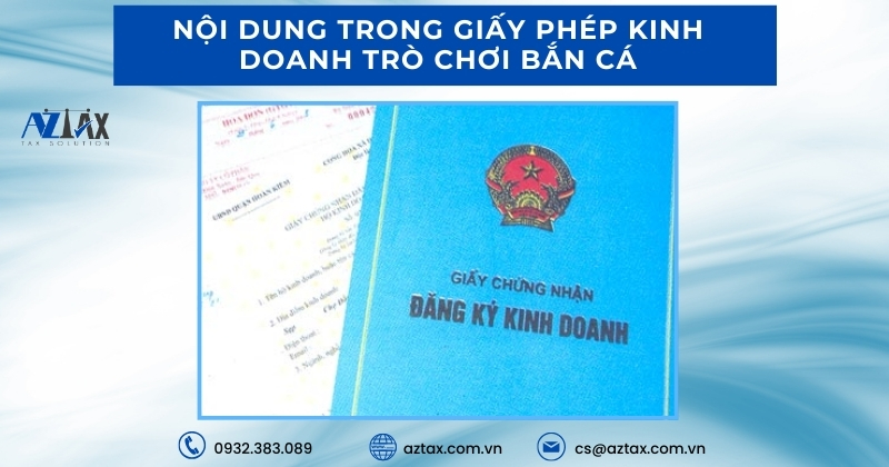 Nội dung trong giấy phép kinh doanh trò chơi bắn cá
