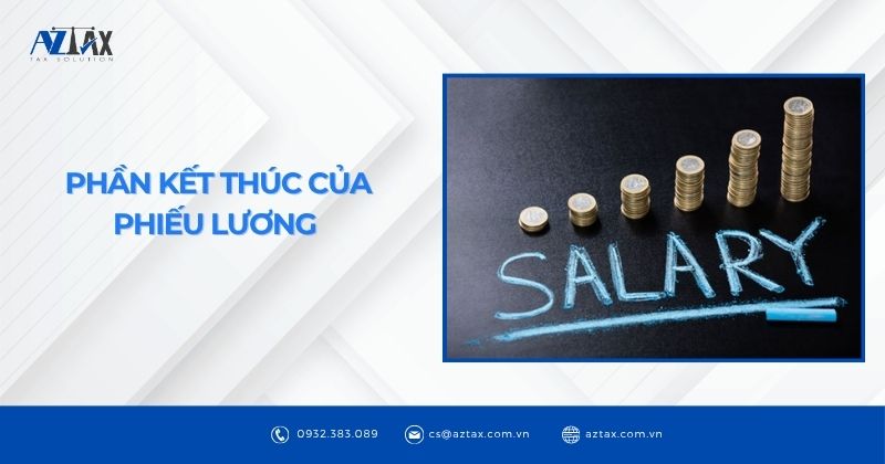 Phần kết thúc của phiếu lương