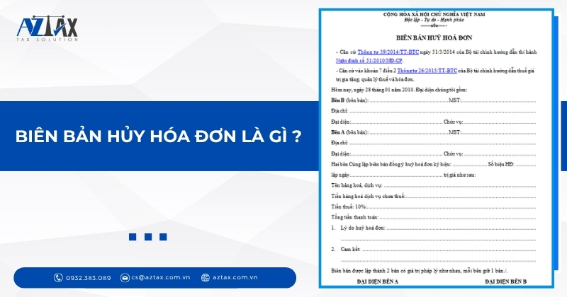 Biên bản hủy hóa đơn là gì ?