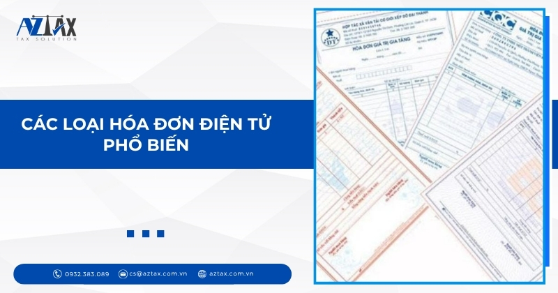 Các loại hóa đơn điện tử phổ biến