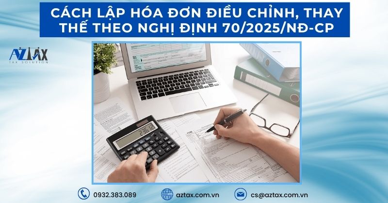 Cách lập hóa đơn điều chỉnh, thay thế theo Nghị định 70/2025/NĐ-CP