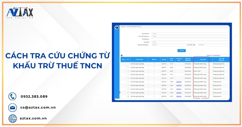 Cách tra cứu chứng từ khấu trừ thuế TNCN