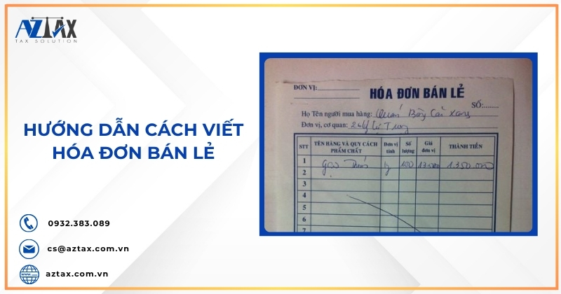Hướng dẫn cách viết hóa đơn bán lẻ