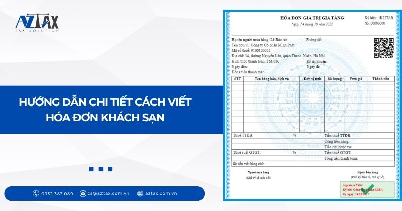 Hướng dẫn chi tiết cách viết hóa đơn khách sạn