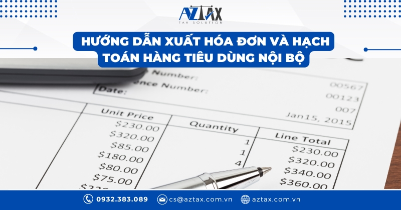 Hướng dẫn xuất hóa đơn và hạch toán hàng tiêu dùng nội bộ