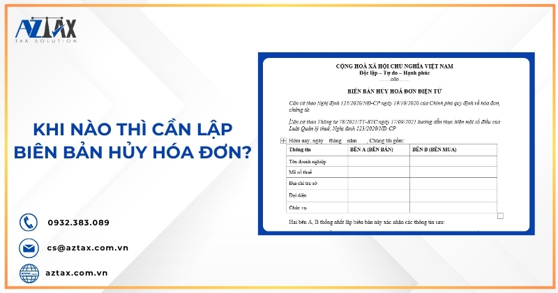 Khi nào thì cần lập biên bản hủy hóa đơn?