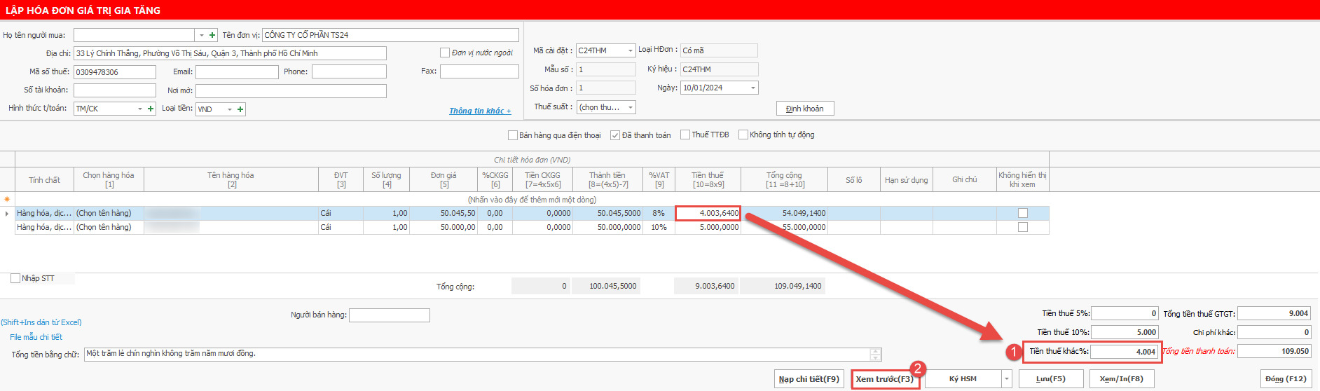 Cách xử lý sai lệch hóa đơn 1 đồng 