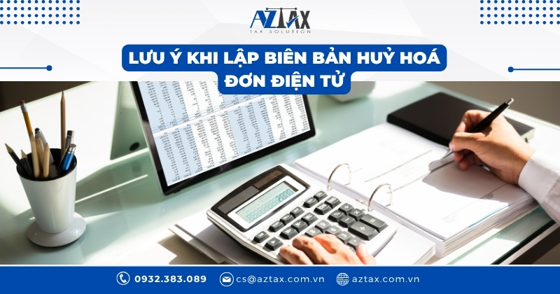 Lưu ý khi lập biên bản huỷ hoá đơn điện tử