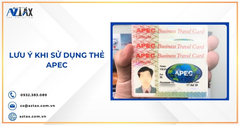 Lưu ý khi sử dụng thẻ APEC