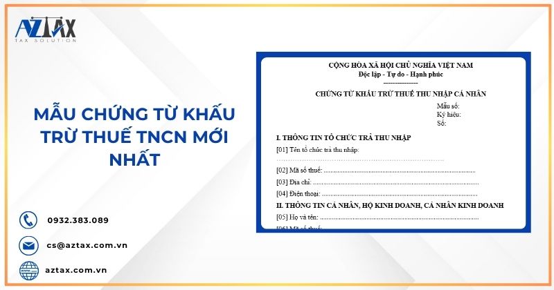 Mẫu chứng từ khấu trừ thuế TNCN mới nhất