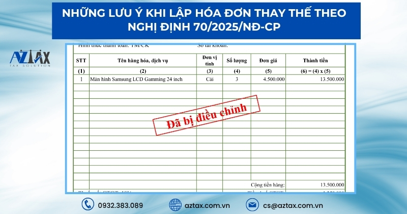 Những lưu ý khi lập hóa đơn thay thế theo Nghị định 70/2025/NĐ-CP