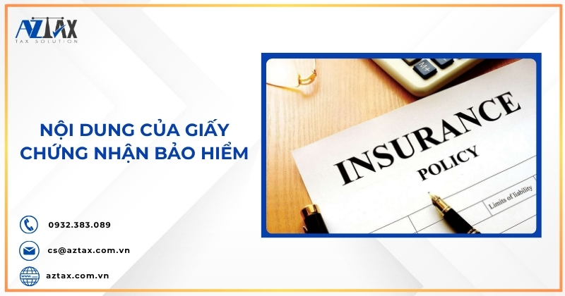 Nội dung của giấy chứng nhận bảo hiểm