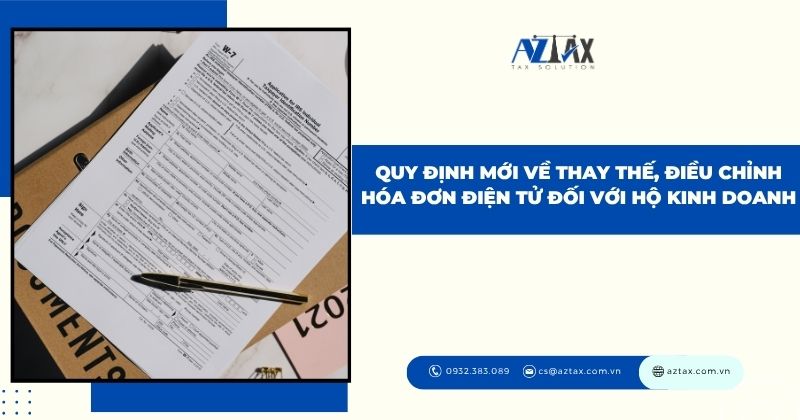 Quy định mới về thay thế, điều chỉnh hóa đơn điện tử đối với hộ kinh doanh