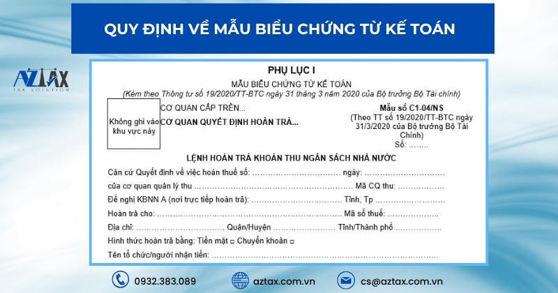 Quy định về mẫu biểu chứng từ kế toán