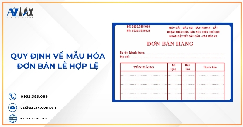 Quy định về mẫu hóa đơn bán lẻ hợp lệ