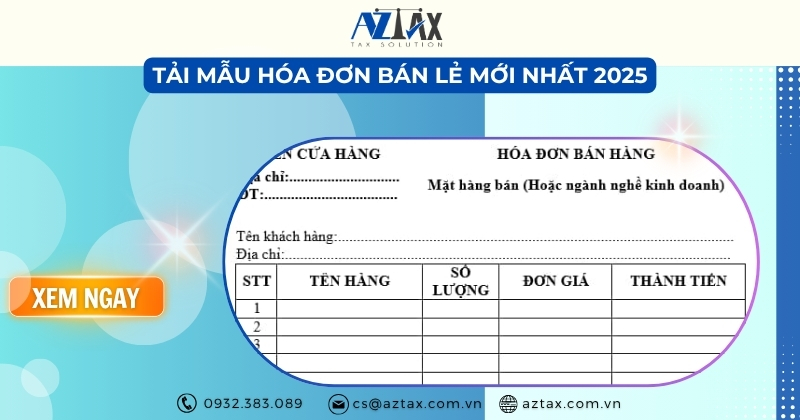 Tải mẫu hóa đơn bán lẻ mới nhất 2025