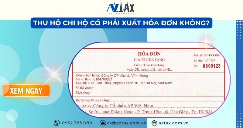 Thu hộ chi hộ có phải xuất hóa đơn không?