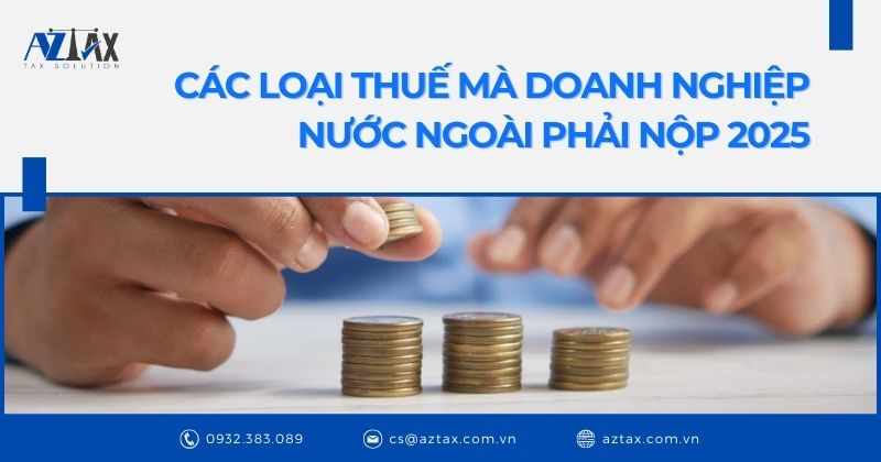Các loại thuế mà doanh nghiệp nước ngoài phải nộp 2025