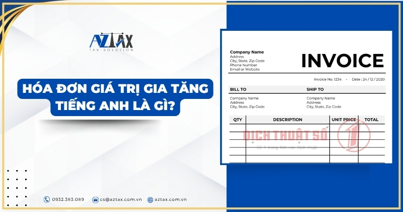 Hóa đơn giá trị gia tăng Tiếng Anh là gì?