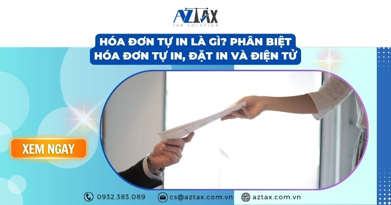 Hóa đơn tự in là gì Phân biệt hóa đơn tự in, đặt in và điện tử