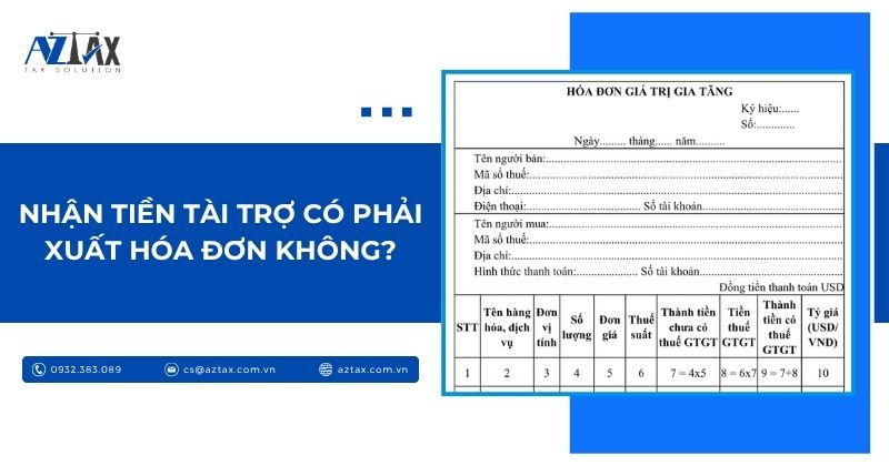 Nhận tiền tài trợ có phải xuất hóa đơn không