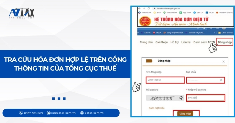 Tra cứu hóa đơn hợp lệ trên cổng thông tin của Tổng cục Thuế