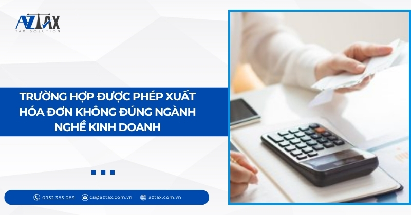 Trường hợp được phép xuất hóa đơn không đúng ngành nghề kinh doanh