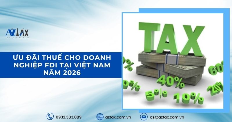 Ưu đãi thuế cho doanh nghiệp FDI tại Việt Nam năm 2026